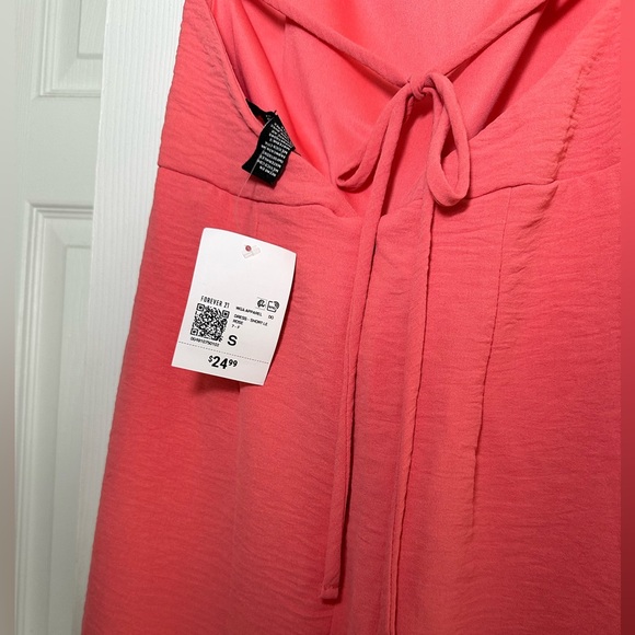 Forever 21 Coral Mini Dress Open Back with Ties - Picture 5 of 5